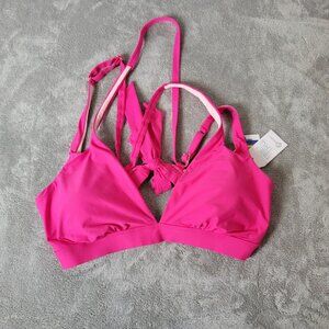 Time Tru Womens Bikini Top XL 16 18 Pink Adjustable Spaghetti Lightweight PIN52E